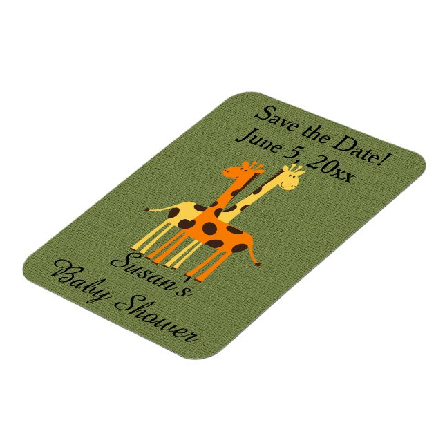 Flexible Baby shower de girafe Magnet Réservez la date (Côté Gauche)