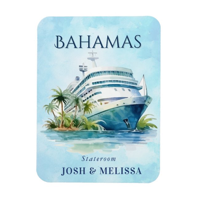 Flexible Bahamas Cruise Ship Magnet (Vertical)