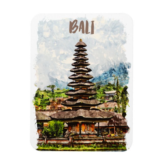 Flexible Bali Indonésie Ulun Danu Beratan Magnet photo (Vertical)