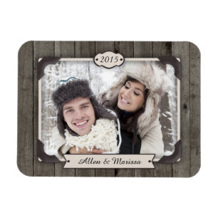 Flexible Barre Bois Photo personnalisée Flexi Magnet