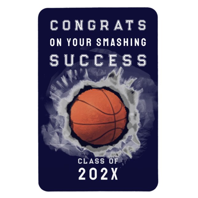 Flexible Basket-ball Senior Varsity Congrats Magnet (Vertical)