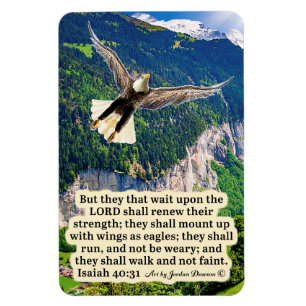 Flexible Beau Aigle Écriture Magnet Isaïe 40:31