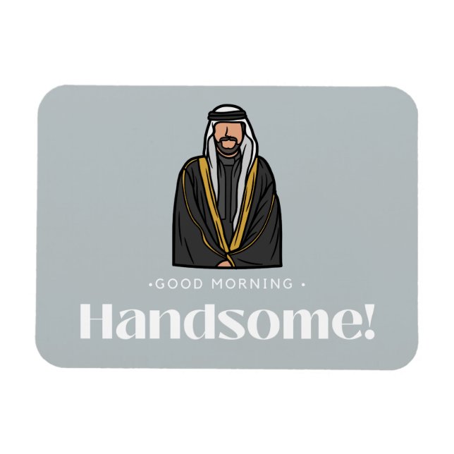 Flexible "Beau matin" Magnet de l'homme arabe (Horizontal)