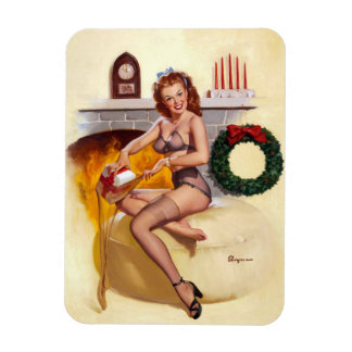 Flexible Beautiful pin up girl Christmas Magnet