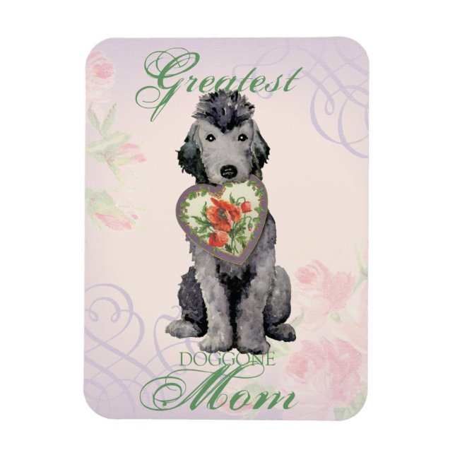Flexible Bedlington Terrier Heart Mom Magnet (Vertical)