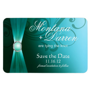 Flexible Belle floraison Économisez la date Magnet TURQUO