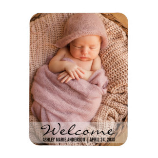 Flexible Bienvenue Nouveau Magnet photo Faire-part bébé