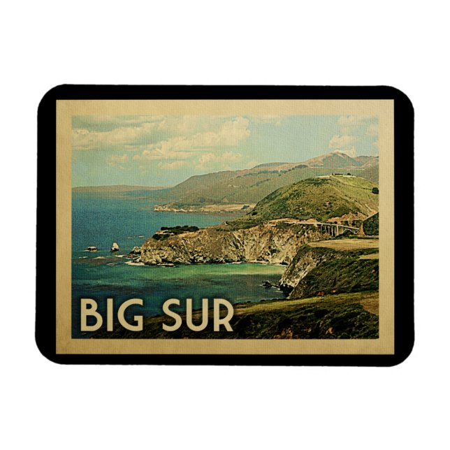 Flexible Big Sur Magnet California Vintage voyage (Horizontal)
