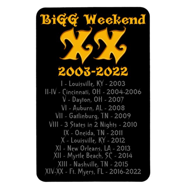 Flexible BiGG Weekend XX Magnet d'histoire (Vertical)