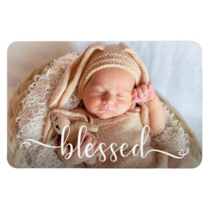Flexible Blessé Script Baby Photo Magnet