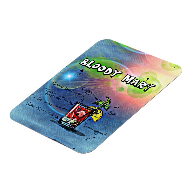 Flexible Bloody Mary Cocktail Drink Recette Magnet (Côté Gauche)