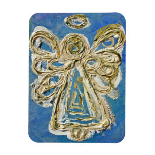 Flexible Blue Guardian Angel Personnalisé Magnet Art Peint