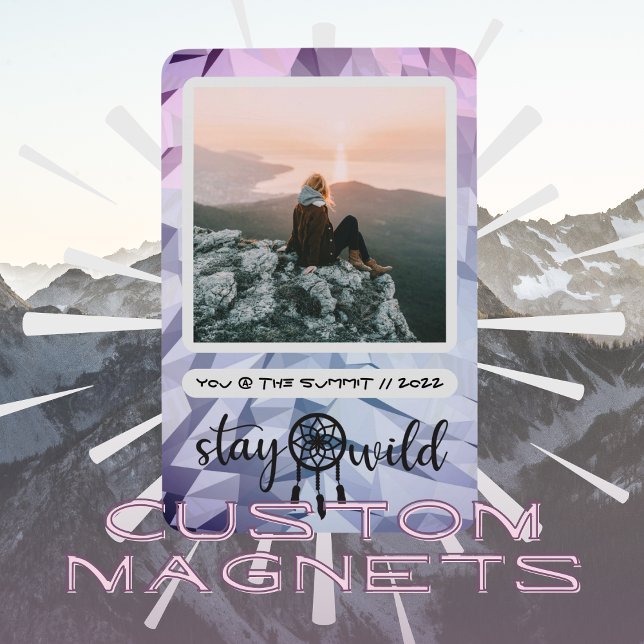 Flexible Boho Dreamcatcher Stay Wild Photo Magnet (Créateur téléchargé)