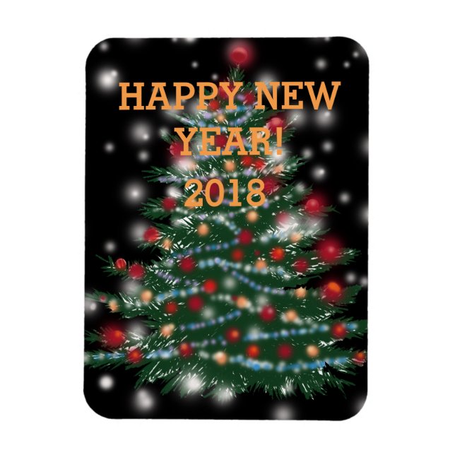 Flexible Bonne année 2018 Magnet (Vertical)