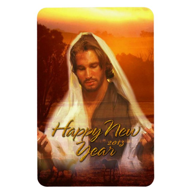 Flexible Bonne année Jésus Magnet Premium (Vertical)