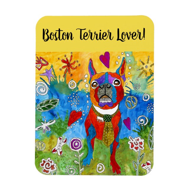 Flexible Boston Terrier Magnet 3"x4" (Vertical)