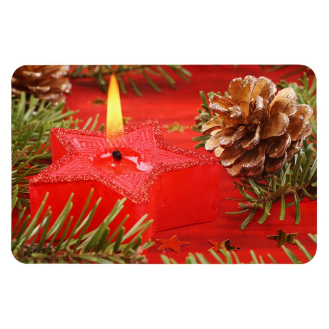 Flexible Bougie de Noël Magnet Premium (Horizontal)