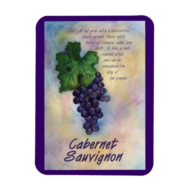 Flexible Cabernet Sauvignon Vins Raisins Peinture Magnet d' (Vertical)