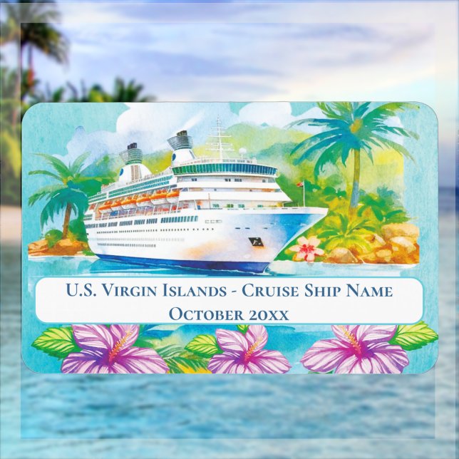 Flexible Cabine de l'île de Croisière - Magnet de marqueur  (Cruise Door Decor - Island Theme - Bahamas - Virgin Island - Tahiti - Hawaii)