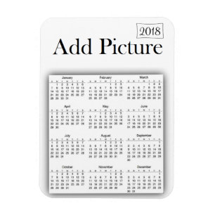 Flexible Calendrier 2018 Personnalisé Magnet photo blanc