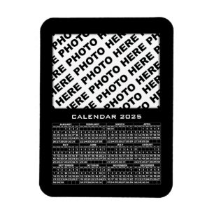 Flexible Calendrier 2025 Ajouter 1 Photos Magnet Black