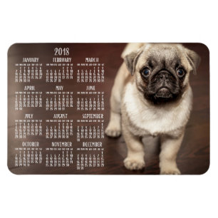 Flexible Calendrier Chien 2018 Photo Grand Magnet 4x6