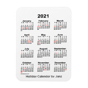 Flexible Calendrier des Fêtes Blanches 2021 par Janz Magnet