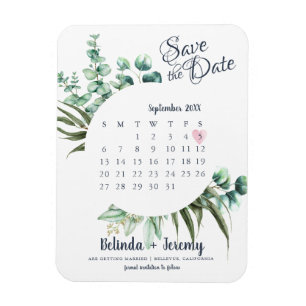 Flexible Calendrier moderne Eucalyptus Magnet Réservez la d