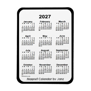 Flexible Calendrier noir et blanc 2027 par Janz Magnet