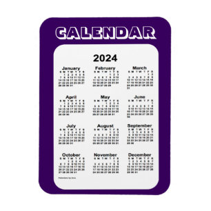 Flexible Calendrier violet 2024 par Janz 3x4 Magnet