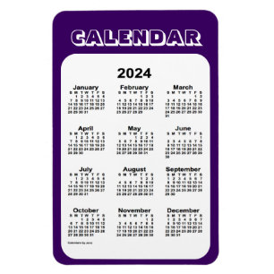 Flexible Calendrier violet 2024 par Janz 4x6 Magnet