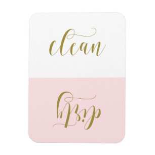 Flexible Calligraphie moderne rose et or Magnet lave-vaisse