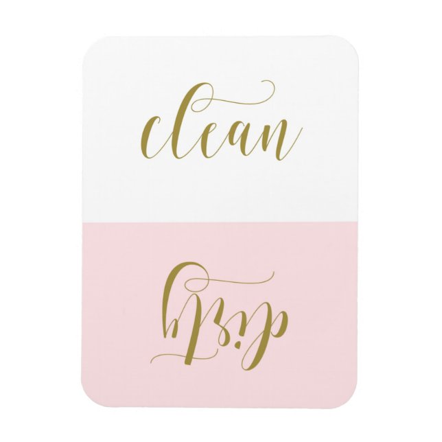 Flexible Calligraphie moderne rose et or Magnet lave-vaisse (Vertical)