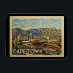Flexible Cape Town Magnet Afrique du Sud Vintage voyage<br><div class="desc">Le design sud-africain du Cap dans le style Vintage voyage avec une belle scène portuaire avec des bateaux et de la montagne.</div>