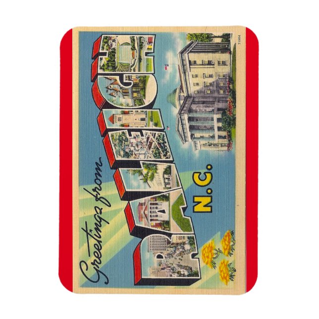 Flexible Caroline du Nord, Raleigh Magnet (Vertical)