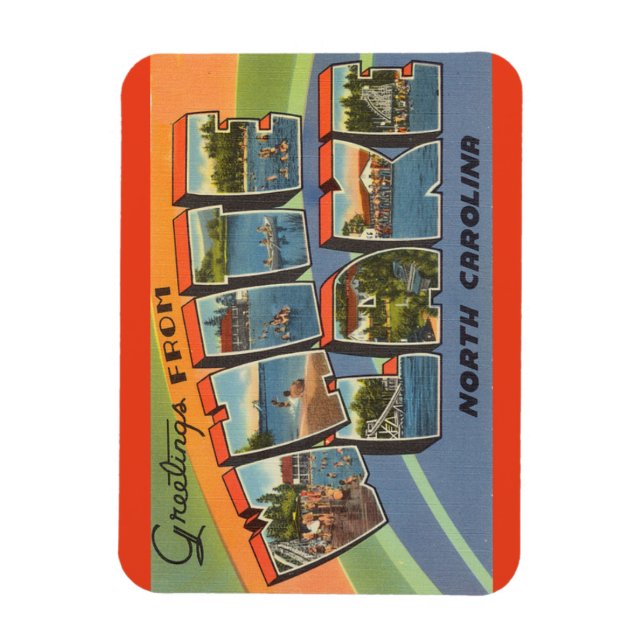 Flexible Caroline du Nord, White Lake Magnet (Vertical)