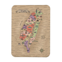 Carte couleur Vintage Taiwan Magnet photo