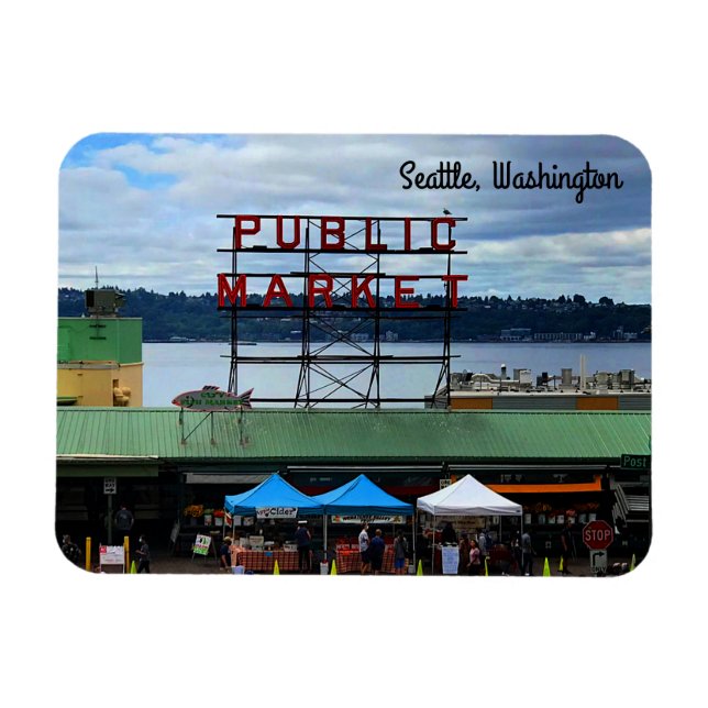 Flexible Centre du marché public de Seattle Magnet #3 (Horizontal)