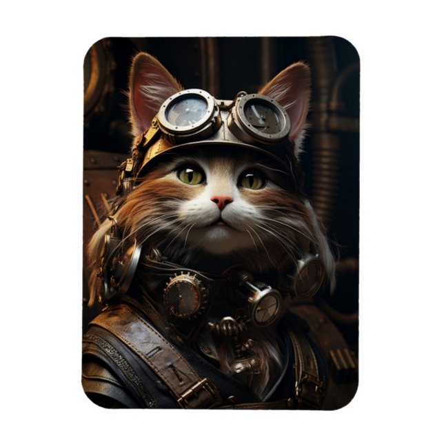 Flexible Chat Portant des lunettes de soleil Avion Magnet (Vertical)