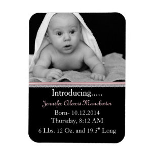 Flexible Chic Custom Baby Photo Magnet Faire-part de naissa