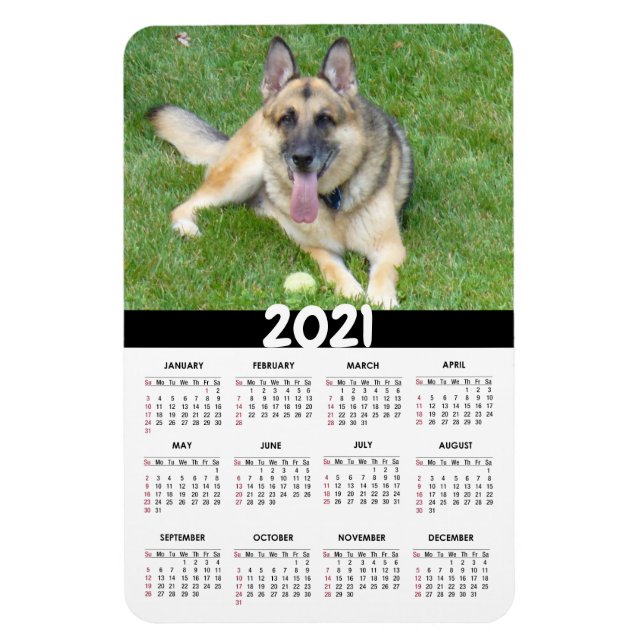 Flexible Chien berger allemand | Magnet Calendrier personna (Vertical)