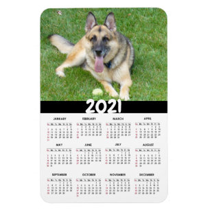 Flexible Chien berger allemand Magnet Calendrier personnal