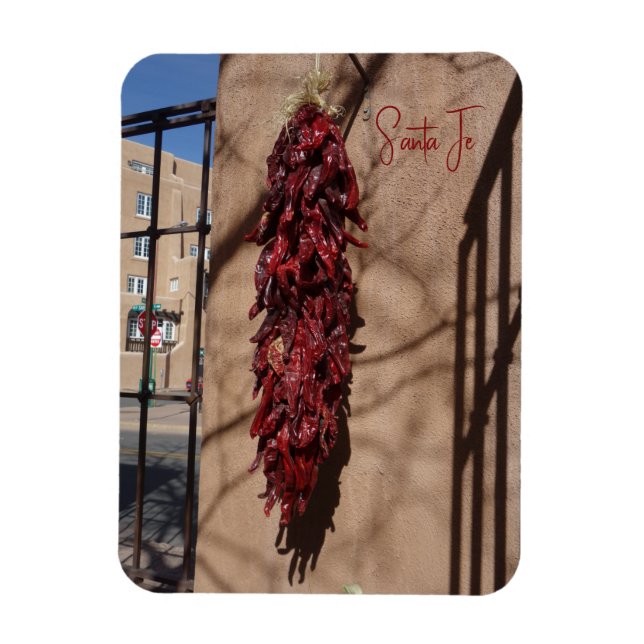 Flexible Chili Ristras Père Noël Fe New Mexico Magnet (Vertical)