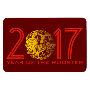 Flexible Chine Papercut Rooster Année 2017 Magnet