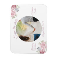 Cinnamon rose save the date wedding magnet