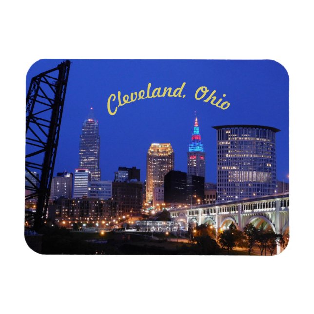 Flexible Cleveland, Ohio Night on the Town Magnet (Courbe) (Horizontal)