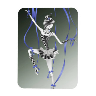 Flexible Clown Puppet Ballerina Blue Ribbon Fridge Magnet
