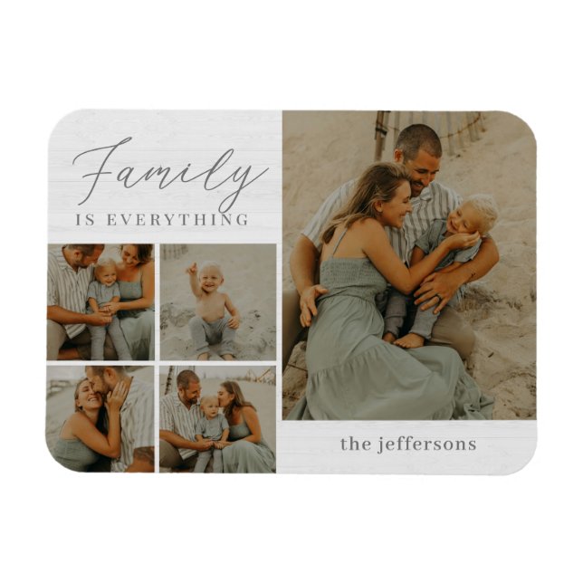 Flexible Collage familial Rustique moderne Magnet personnal (Horizontal)