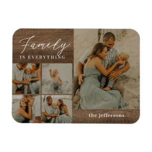 Flexible Collage familial Rustique moderne Magnet personnal
