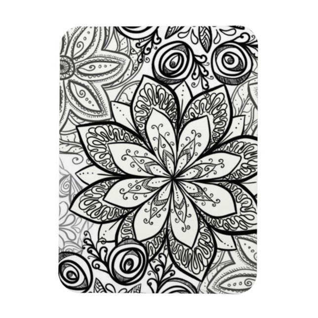 Flexible Color It Yourself Magnet - Floral 1 (Vertical)